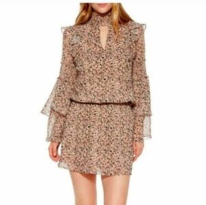 Parker Elliana Leopard Printed Smocked/Ruffled Dress